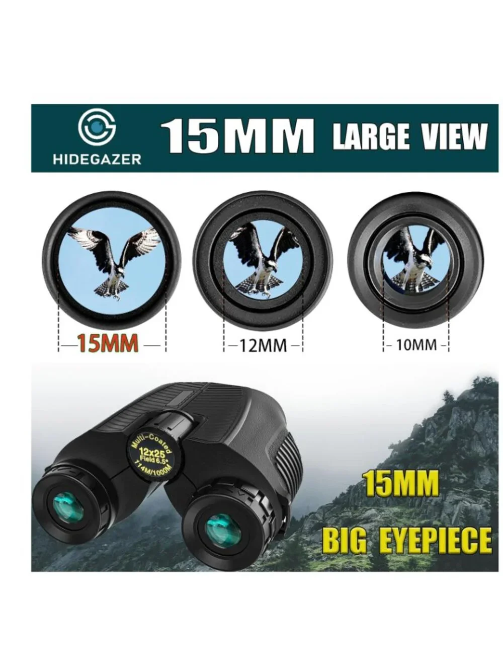 HIDEGAZER Compact Binoculars 12 x 25 - NEW NIB